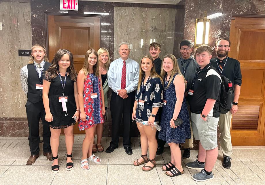 June 2021 - Senator Hoeven meets with students from both New Rockford Sheyenne School and Enderlin High School.