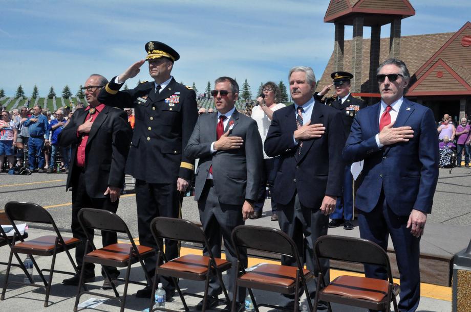 May 2021 - Senator Hoeven joins other state leaders at the North Dakota Veterans Cemetery in Mandan for the Memorial Day Ceremony.