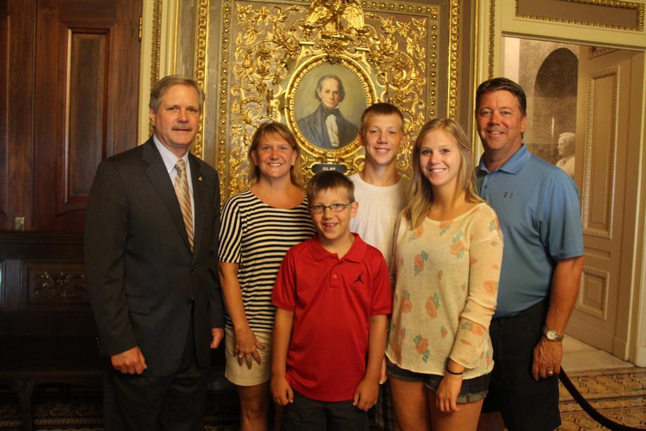 Nathe Family from North Dakota-August 2013- Senator Hoeven visits with North Dakota Rep. Mike Nathe and his family in the U.S. Capitol.