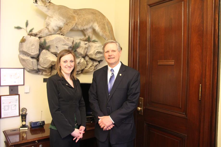National Ag Day -March, 2013- Senator Hoeven mets with NDSU student Rachael Lagein, who is visiting Washington, DC for National Ag Day.  