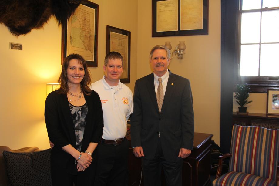American Ambulance Association-March, 2013- Senator Hoeven meets with North Dakotan Christopher Schauer, a representative of the American Ambulance Association.  