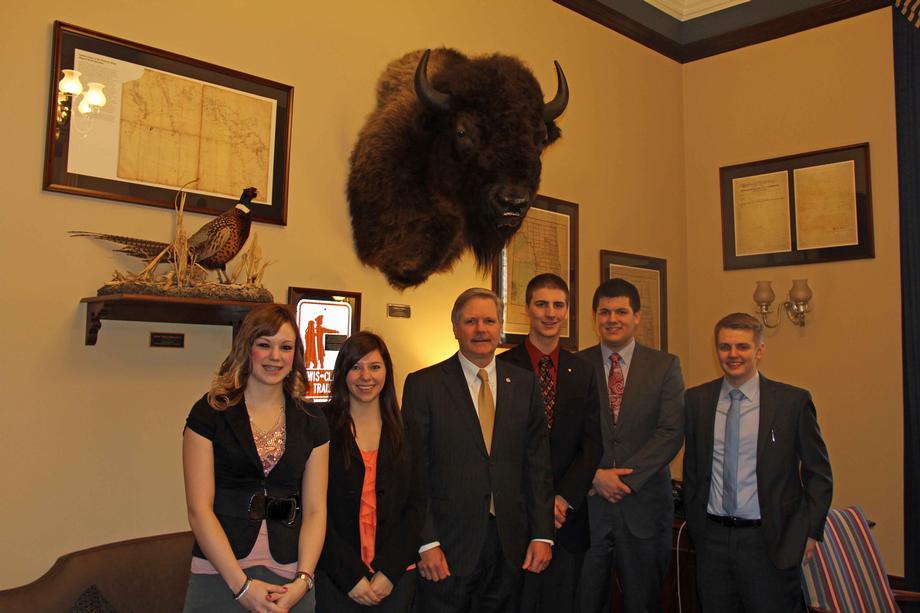 NDSU Students-March, 2013- Senator Hoeven meets with students from NDSU in his office. 