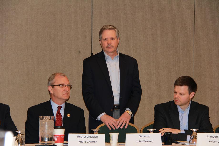 Ag Meeting with RMA Administrator-May, 2013- Senator Hoeven brought Risk Management Agency Administrator Brandon Willis to Fargo and Bismarck to discuss prevent planting and the Farm Bill with North Dakota producers.