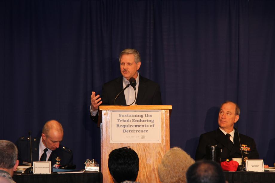 Nuclear Triad Summit-May, 2013- Senator Hoeven speaks in support of sustaining the nation's nuclear triad in Minot. 