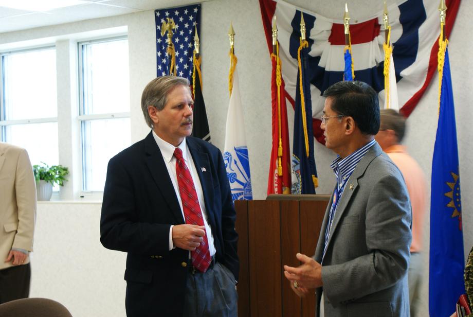VA Secretary Shinseki in North Dakota-July 2011-At Senator Hoeven's invitation, Secretary Eric Shinseki of the U.S. Department of Veterans Affairs took part in tours of the Gladys Ray Veterans Drop-In Center in Fargo and met with leadership of the state's veteran services organizations.