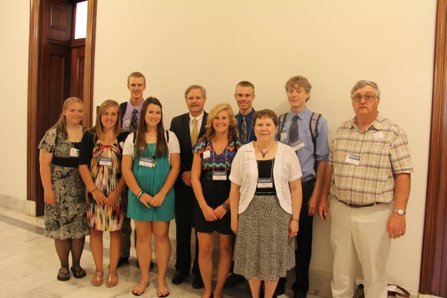 ND National History Day Representatives-June 2012- Senator Hoeven meets with students from Enderlin High School, who visited the Capitol as part of the Close Up Program.