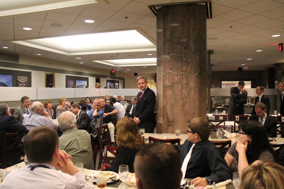 North Dakota Rural Telephone Coops-March 2012- Senator Hoeven speaks with members of the North Dakota Rural Telephone Cooperatives during their visit to the Capitol. 