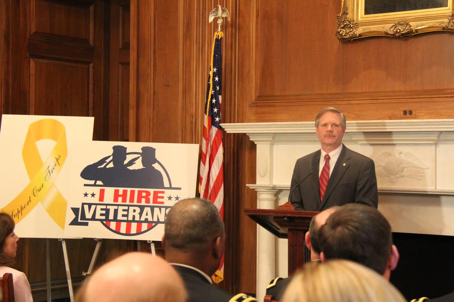 I Hire Veterans News Conference-March 2012- To show his support for our nation's veterans, Senator Hoeven joined the 