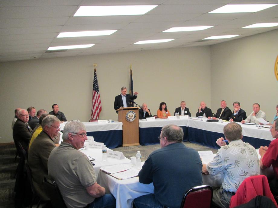 Hoeven Hosts NRCS Chief with ND Ag-May 2012- Senator Hoeven meets with Natural Resources Conservation Service (NRCS) Chief Dave White and leaders of North Dakota’s agriculture and commodity groups to discuss fair and workable guidelines for designating wetlands on North Dakota farms and ranches. Hoeven invited White to North Dakota to receive input from the state’s agriculture leaders on a regional policy for wetlands determinations.

