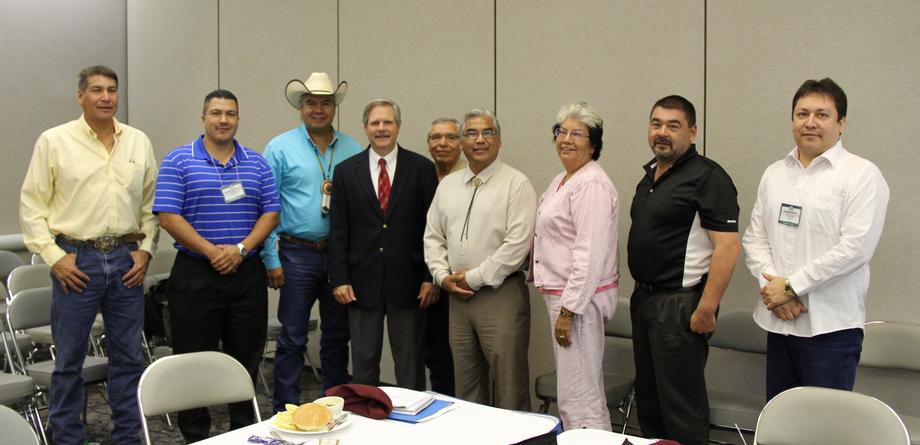 UTTC Powwow in Bismarck-September 2011- Senator Hoeven poses for a photo at the United Tribes Powwow in Bismarck. 