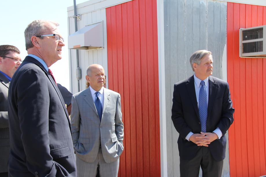 Hoeven Hosts FAA Head Huerta-April 2014- Senator Hoeven hosts FAA Administrator Michael Huerta in North Dakota to see the growing UAS industry in Grand Forks. 