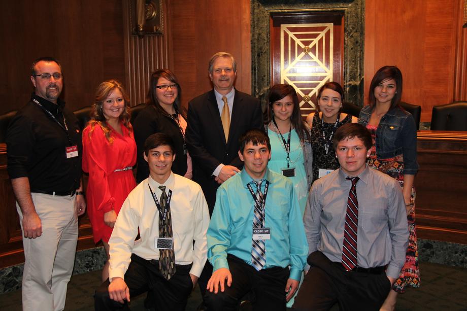 Turtle Mountain High School-April 2014- Senator Hoeven welcomes  students from Turtle Mountain High School to the nation's capitol. 