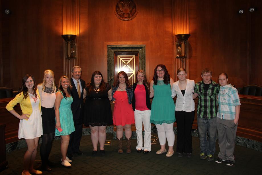 Rolette High School-April 2014- Senator Hoeven meets with students from Rolette High School during their Close Up tour of the nation's capitol. 
