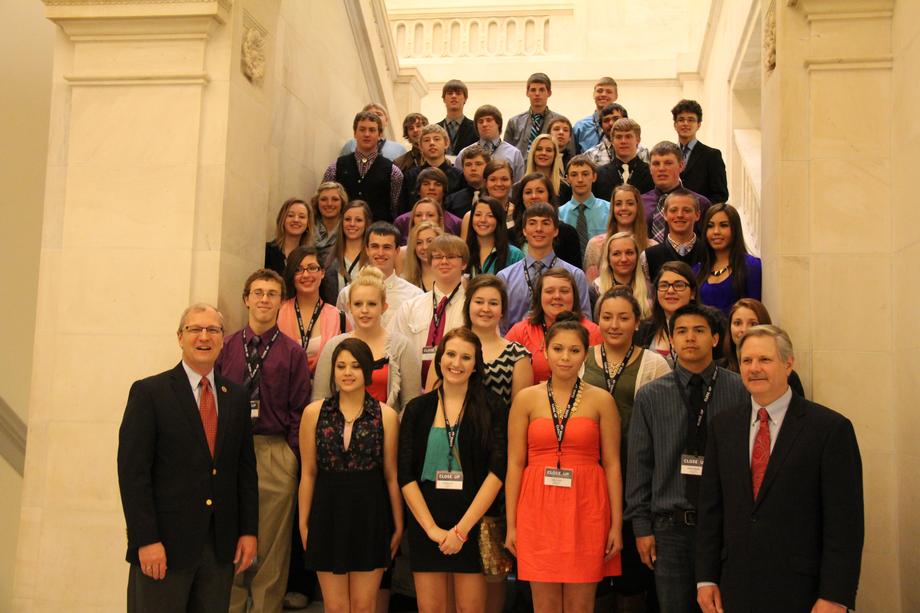 Close Up Students-April 2014- Senator Hoeven meets with North Dakota students in Washington, DC as part of the Close Up program. 