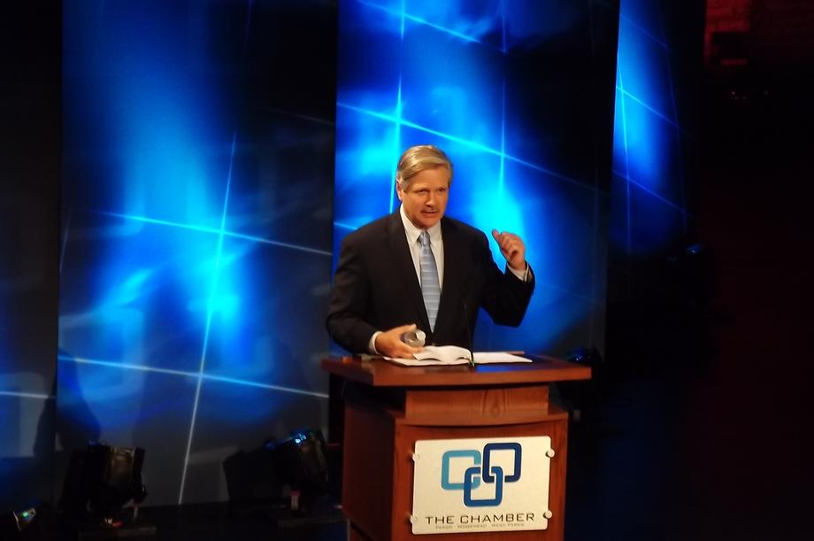 State of Technology Conference-August 2014 - Senator Hoeven touts North Dakota’s first-place ranking in Science, Technology, Engineering and Mathematics (STEM) job growth for the third consecutive year in the U.S. Chamber of Commerce’s Enterprising States 2014 study at the State of Technology Conference in Fargo.