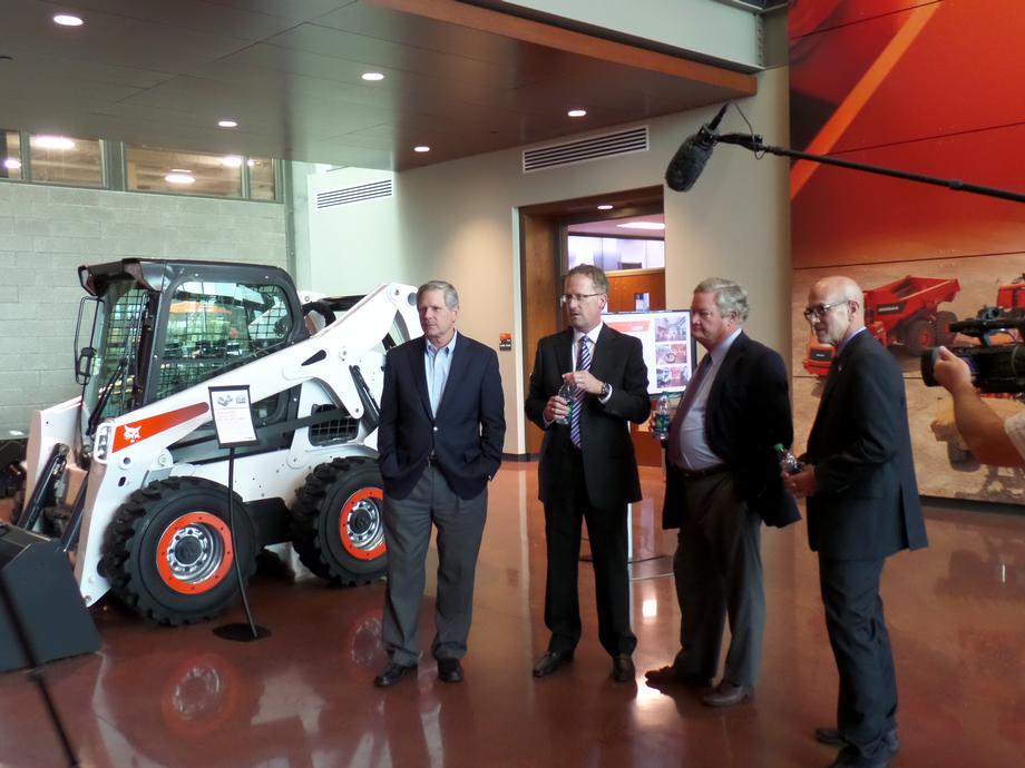 Bobcat Acceleration Grand Opening-August 2014 - Senator Hoeven marks the grand opening of the new $28 million Bobcat Company Acceleration Center located at the company’s Bismarck-based Northern Plains Commerce Centre (NPCC) facility. 