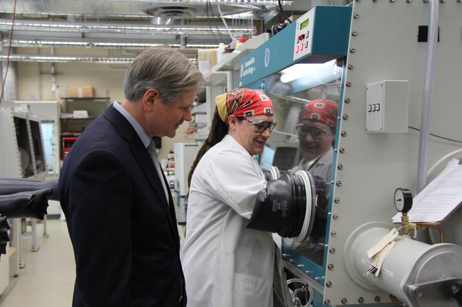 NDSU Research and Technology Park-January 2014- Senator Hoeven tours the new addition to the Research 1 building at the North Dakota State University Research and Technology Park. The $9 million, 35,000 square foot addition supports the park’s efforts to partner NDSU, private industry and state and federal government to develop and commercialize new technology. 