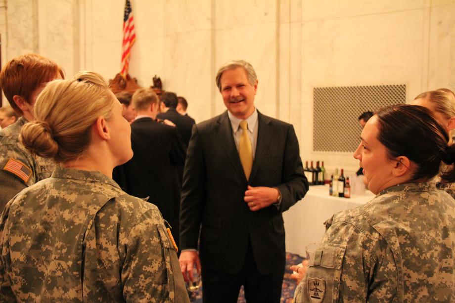NDNG 188th Reception-January 2014- Senator Hoeven hosts a reception to honor the North Dakota National Guard's 188th during their deployment in the nation's capital. 