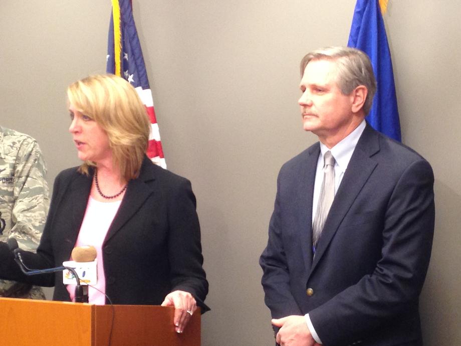 Minot Meeting with Air Force Secretary James-January 2014- Senator Hoeven meets with newly confirmed Air Force Secretary Deborah Lee James at Minot Air Force Base.
