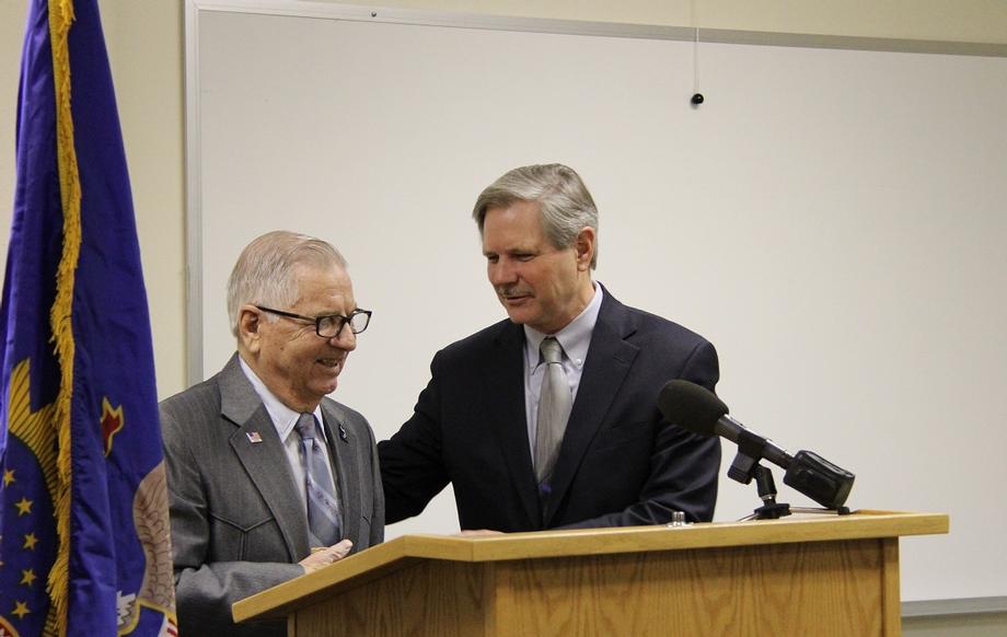 Veteran John Jangula Medal Presentation -March 2014- Senator Hoeven honors the military service of Korean War Veteran John Jangula and presents him with the military awards he earned while serving in the U.S. Army. 