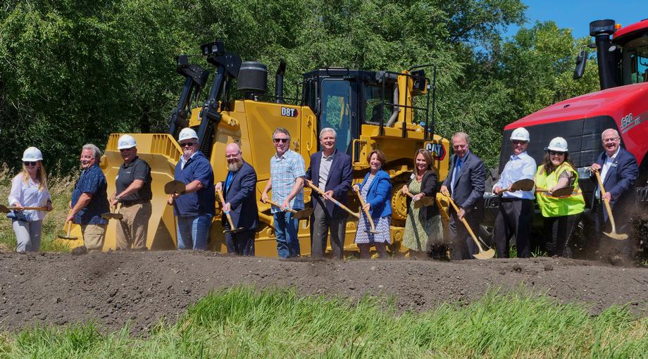 August 2022 - Senator Hoeven helps break ground on the Fargo-Moorhead flood diversion project.