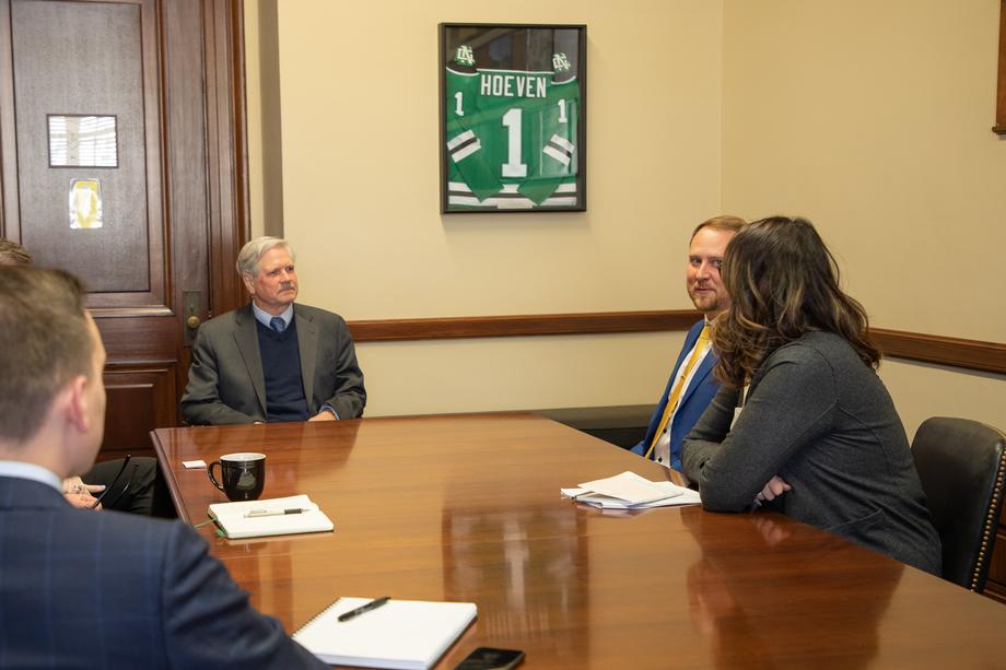 March 2022 - Senator Hoeven discusses precision ag technology with members of Bushel.