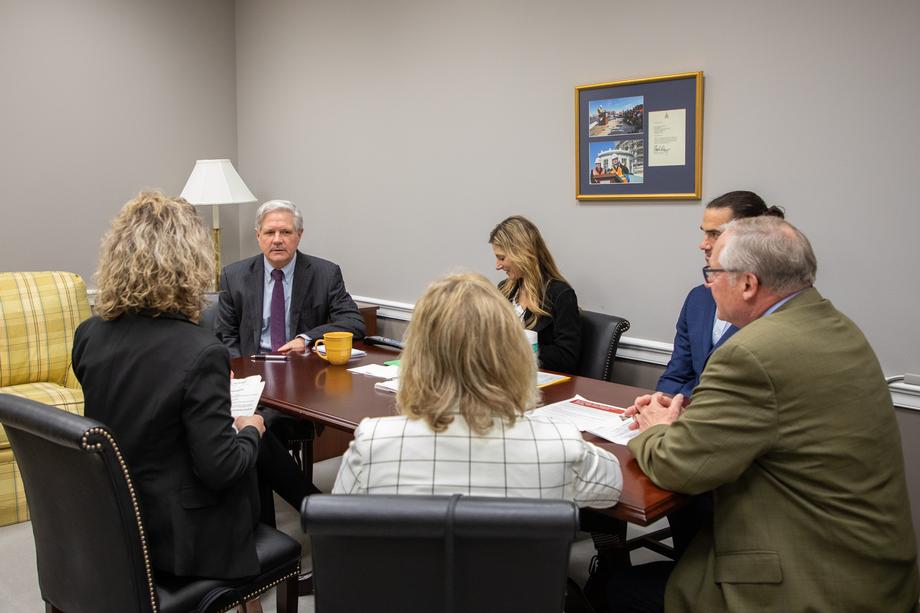 April 2022 - Senator Hoeven discusses promoting North Dakota with members of ND Tourism.
