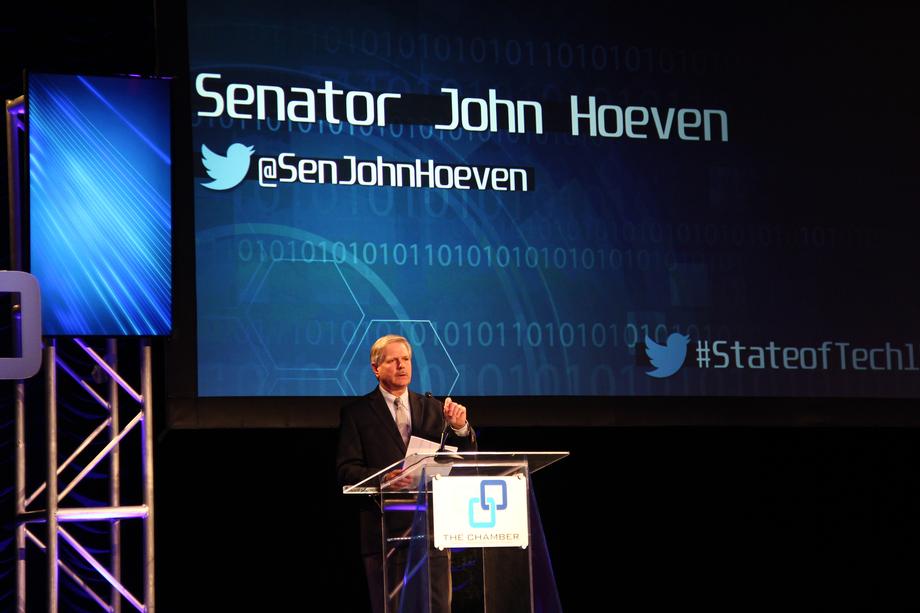 2015 State of Technology Conference-August 2015 - Hoeven speaks at the 2015 State of Technology Conference, an annual event that works to harness creative energy, forge productive connections between North Dakota's technology leaders and attract future investments in the state's businesses.