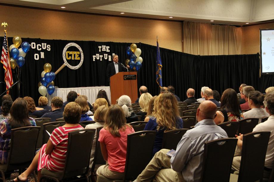 ND Career and Technical Education Conference-August 2015 - Hoeven speaks at the ND Career and Technical Education Conference to discuss the Every Child Achieves Act and the importance of STEM education