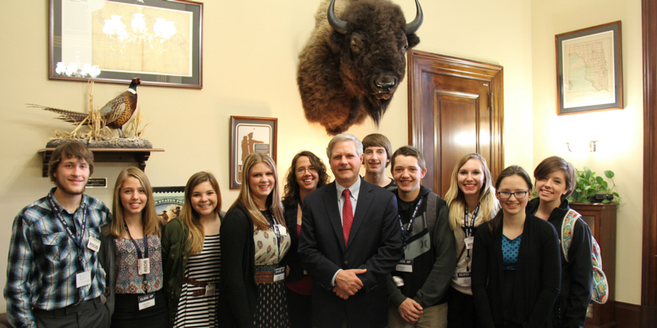 Close Up - Bismarck High School-November 2015 - Senator Hoeven meets with students from Bismarck High School who are visiting Washington to participate in the Close Up DC program.