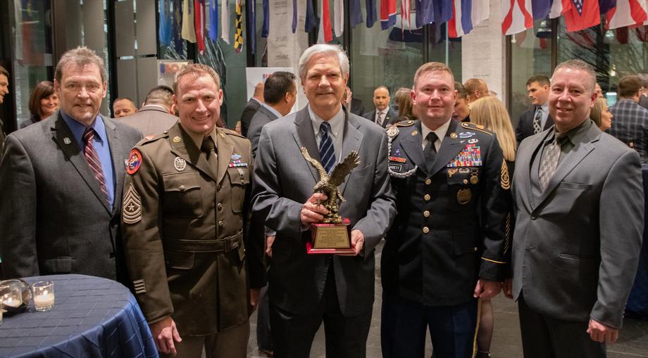 February 2022 - Senator Hoeven receives the Eagle Award from the Enlisted Association of the National Guard of the United States.