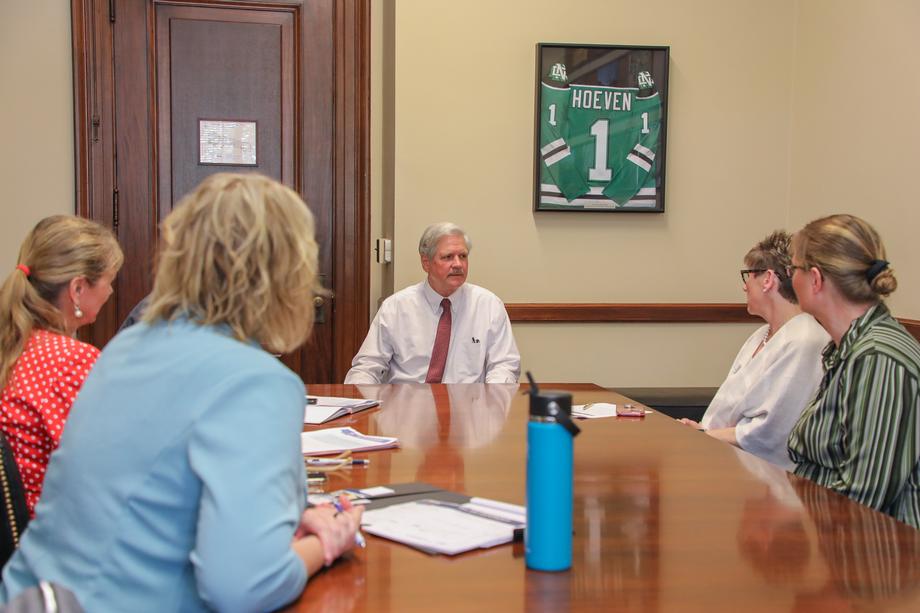 June 2022 - Senator Hoeven discusses efforts to support students with North Dakota PTA representatives.