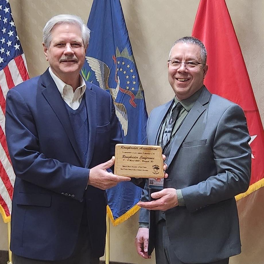 March 2023 – Senator Hoeven outlines the tremendous work the ND National Guard does nationwide while addressing the annual Roughrider Conference.