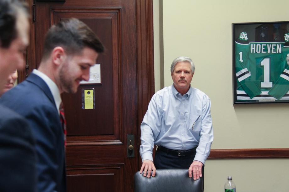 February 2019 - Senator Hoeven meets with individuals from Grand Sky UAS Technology and Development Park.