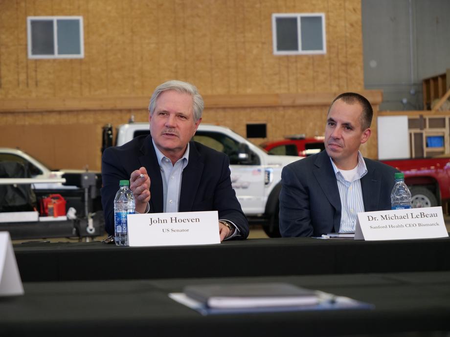 April 2021 - Senator Hoeven helps advance efforts for a new Sanford hospital and clinic at former Sloulin Field Airport.