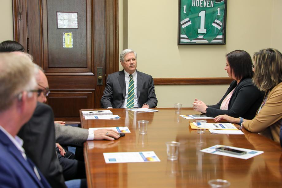 April 2023 – Senator Hoeven meets with Garrison Diversion to discuss their efforts to enhance access to high quality and affordable water supplies for North Dakota communities.