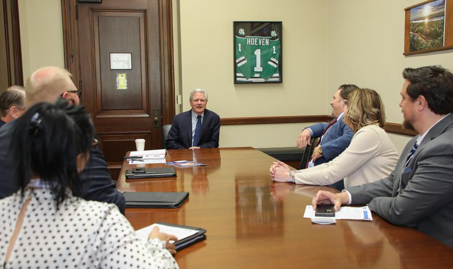 April 2023 – Senator Hoeven meets with North Dakota insurers and talked about several issues, including the need to keep crop insurance strong in the upcoming farm bill.