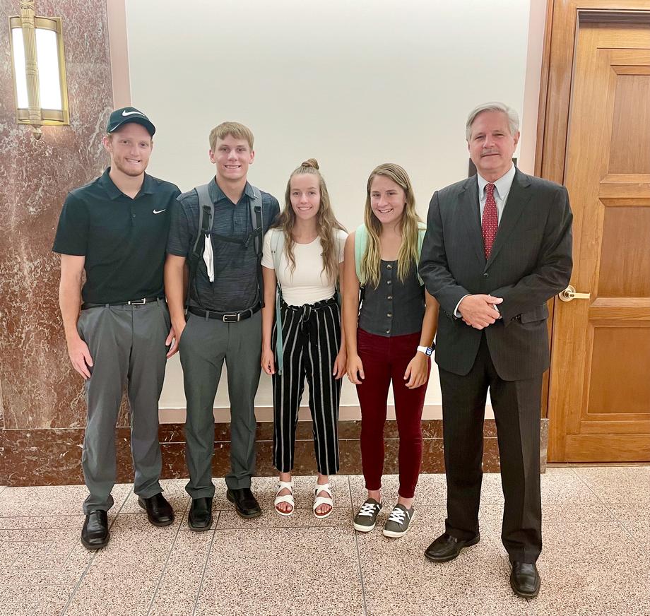 July 2021 - Senator Hoeven meets with students from Grenora.