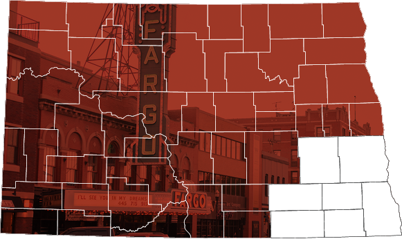 Map of Fargo North Dakaota